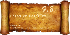 Friedler Balázs névjegykártya