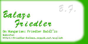 balazs friedler business card